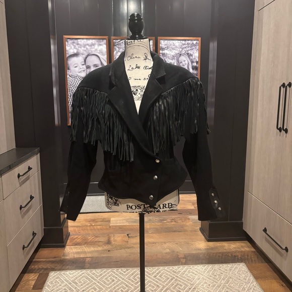 Vintage Mark Up California Wool & Leather Fringe Jacket – M - Picture 1 of 6